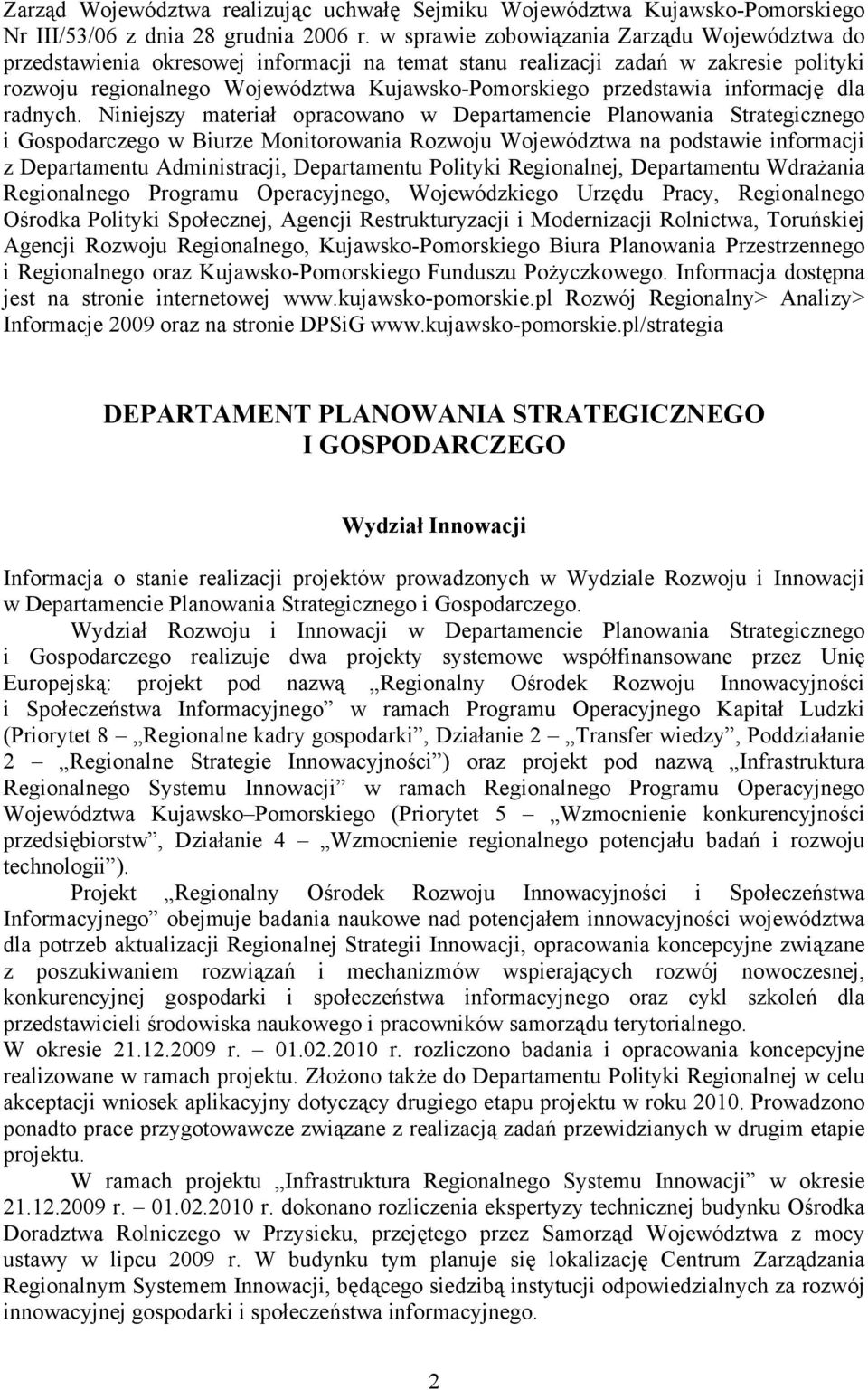 informację dla radnych.