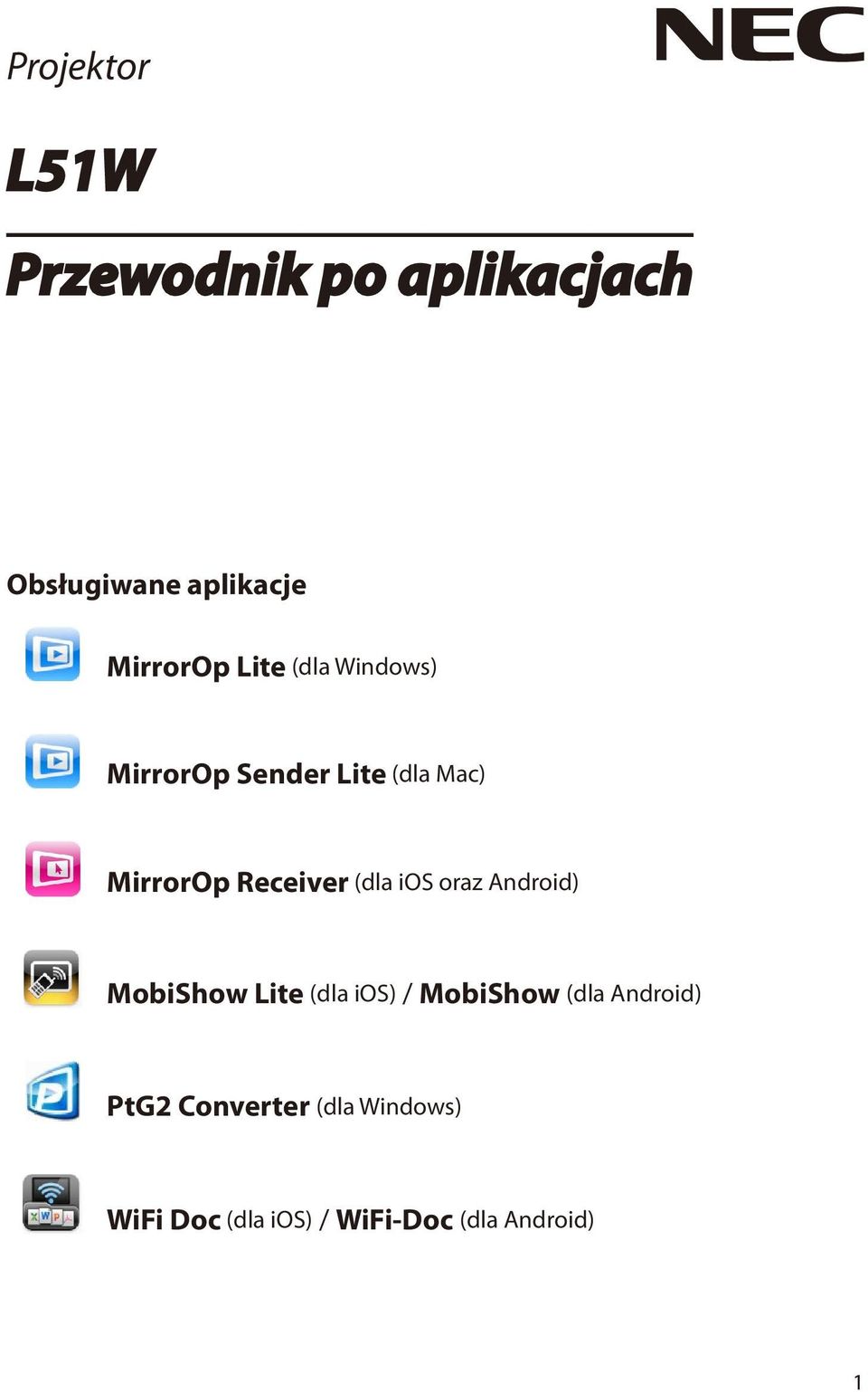 (dla ios oraz Android) MobiShow Lite (dla ios) / MobiShow (dla Android)