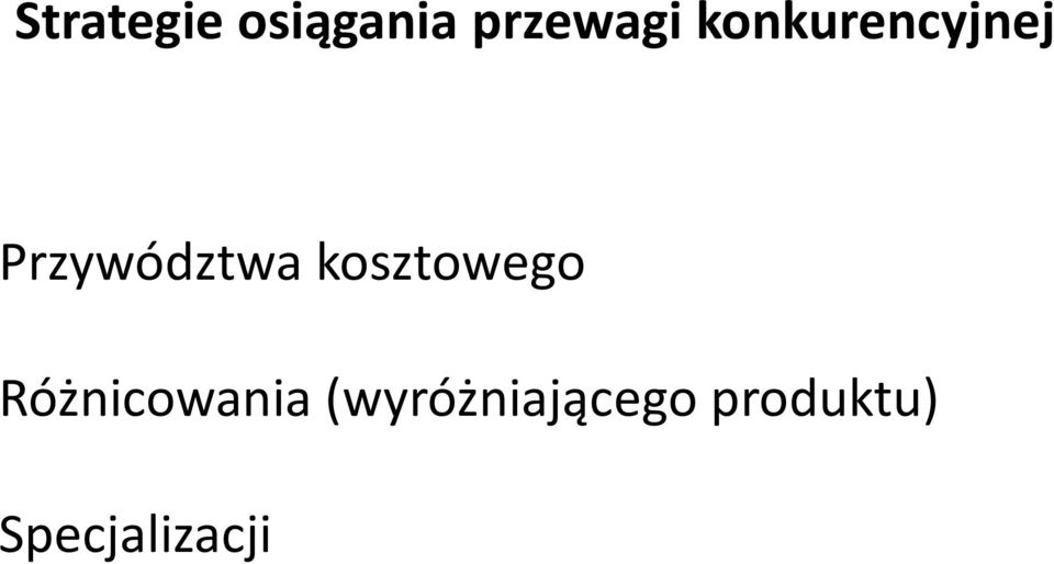 kosztowego Różnicowania