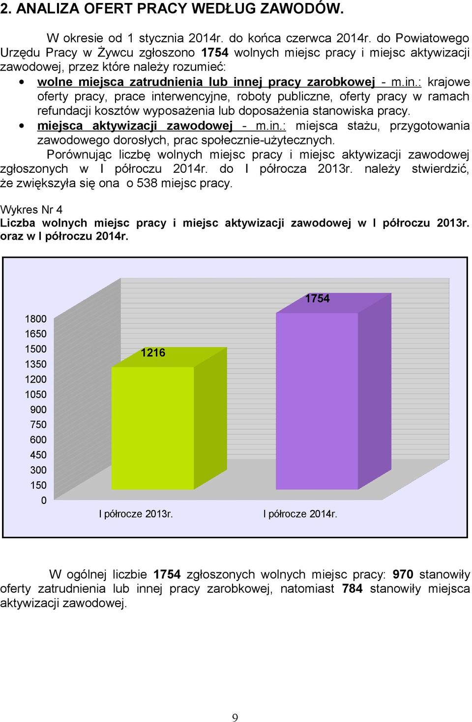 ej pracy zarobkowej - m.in.: krajowe oferty pracy, prace interwencyjne, roboty publiczne, oferty pracy w ramach refundacji kosztów wyposażenia lub doposażenia stanowiska pracy.