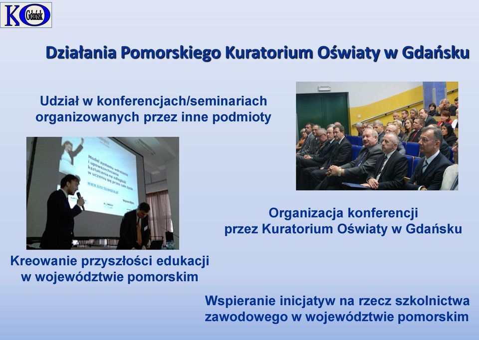 przyszłości edukacji w województwie pomorskim Organizacja konferencji przez