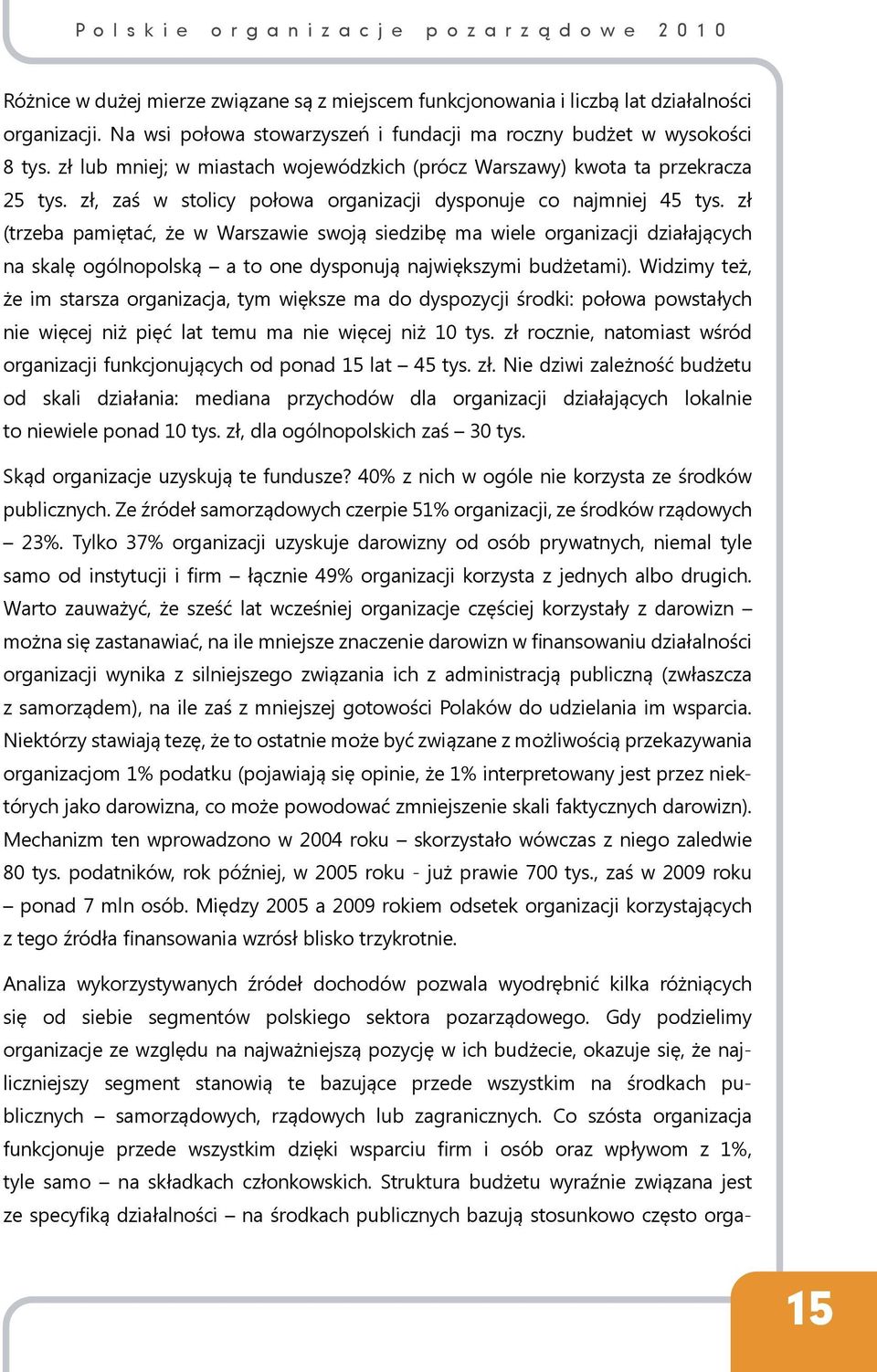 zł (trzeba pamiętać, że w Warszawie swoją siedzibę ma wiele organizacji działających na skalę ogólnopolską a to one dysponują największymi budżetami).