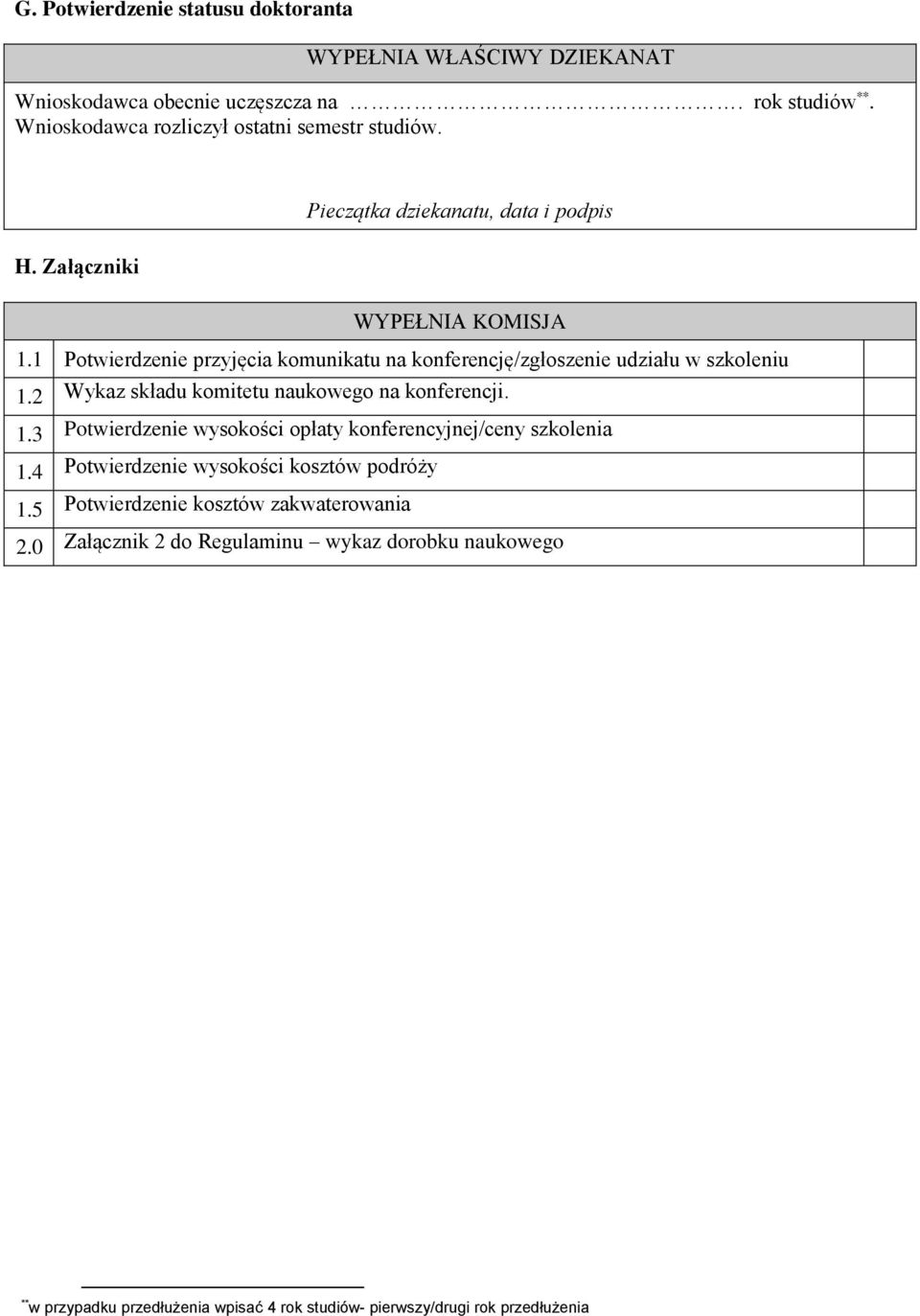 2 Wykaz składu komitetu naukowego na konferencji. 1.3 Potwierdzenie wysokości opłaty konferencyjnej/ceny szkolenia 1.4 Potwierdzenie wysokości kosztów podróży 1.