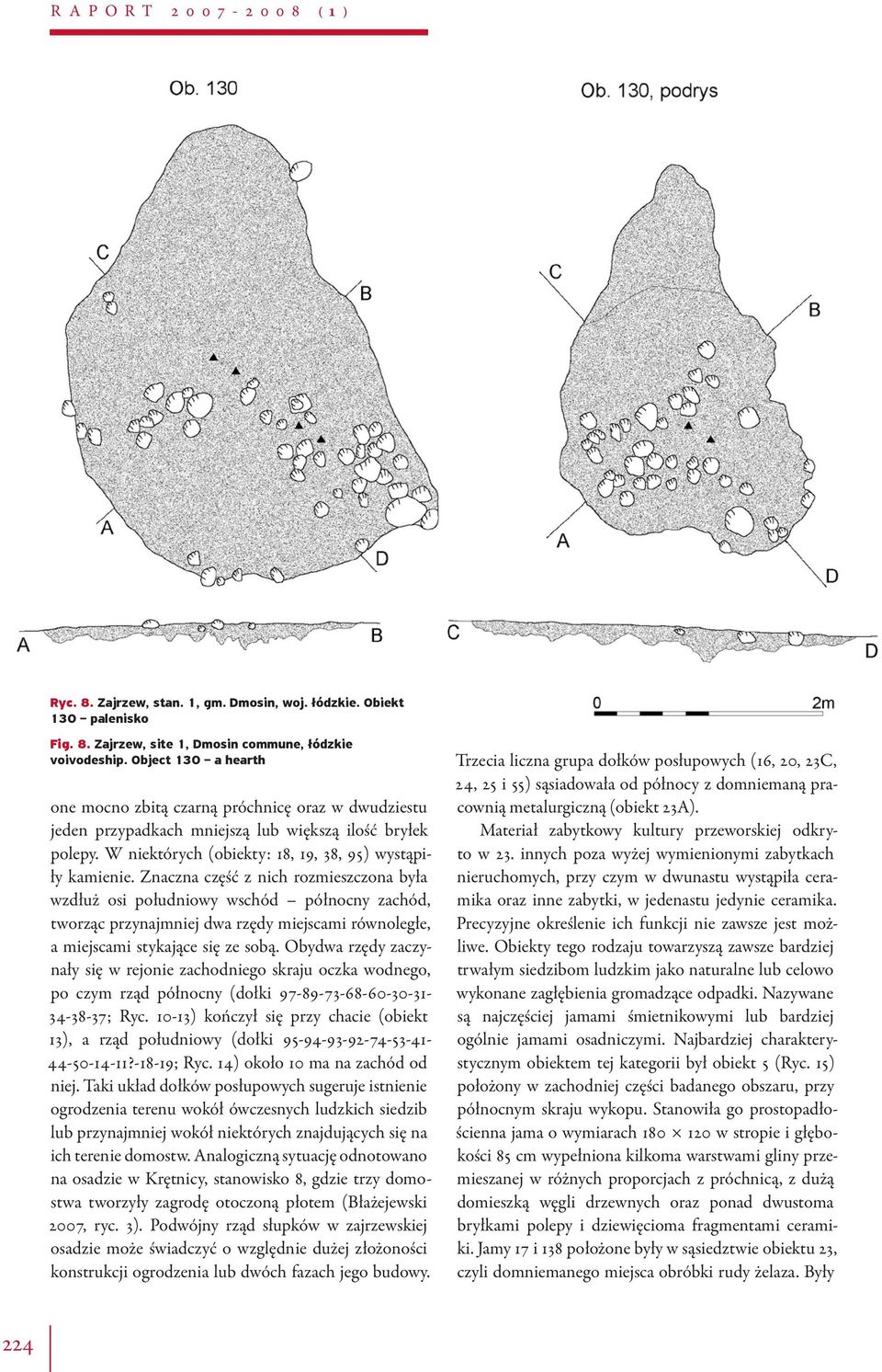 W niektórych (obiekty: 18, 19, 38, 95) wystąpiły kamienie.