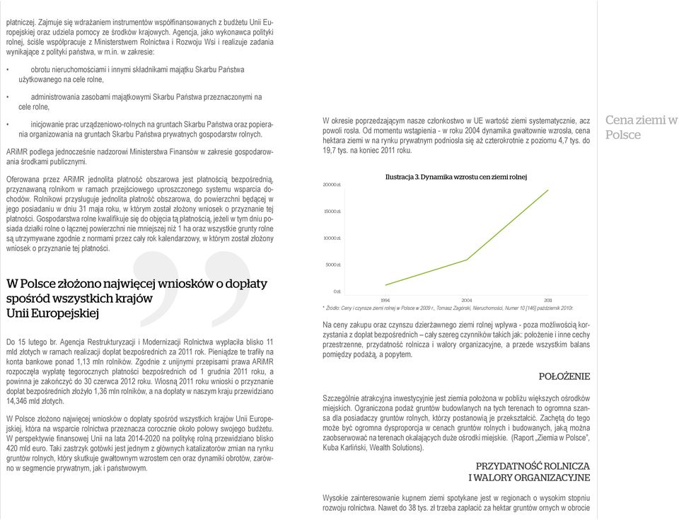 sterstwem Rolnictwa i Rozwoju Wsi i realizuje zadania wynikające z polityki państwa, w m.in.