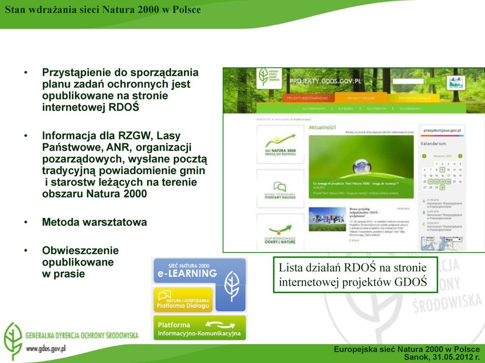 pozarządowych, wysłane pocztą tradycyjną powiadomienie gmin i starostw leżących na terenie obszaru