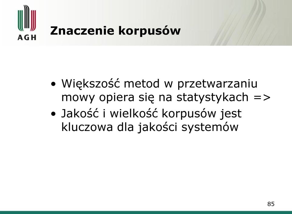 statystykach => Jakość i wielkość