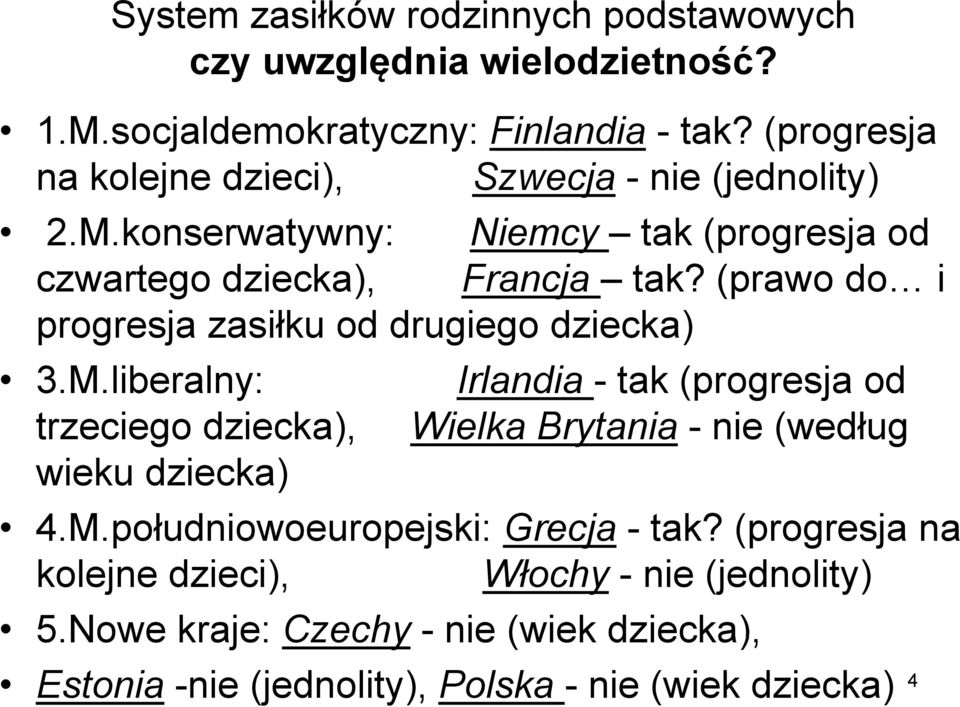 (prawo do i progresja zasiłku od drugiego dziecka) 3.M.