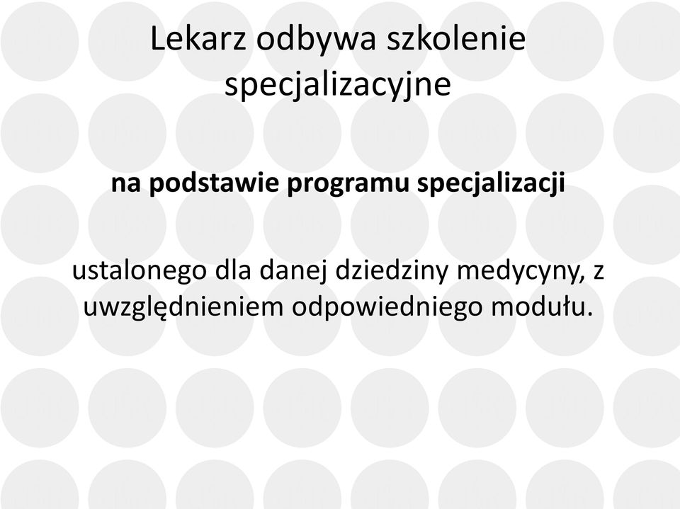 specjalizacji ustalonego dla danej