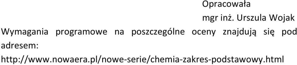 poszczególne oceny znajdują się pod