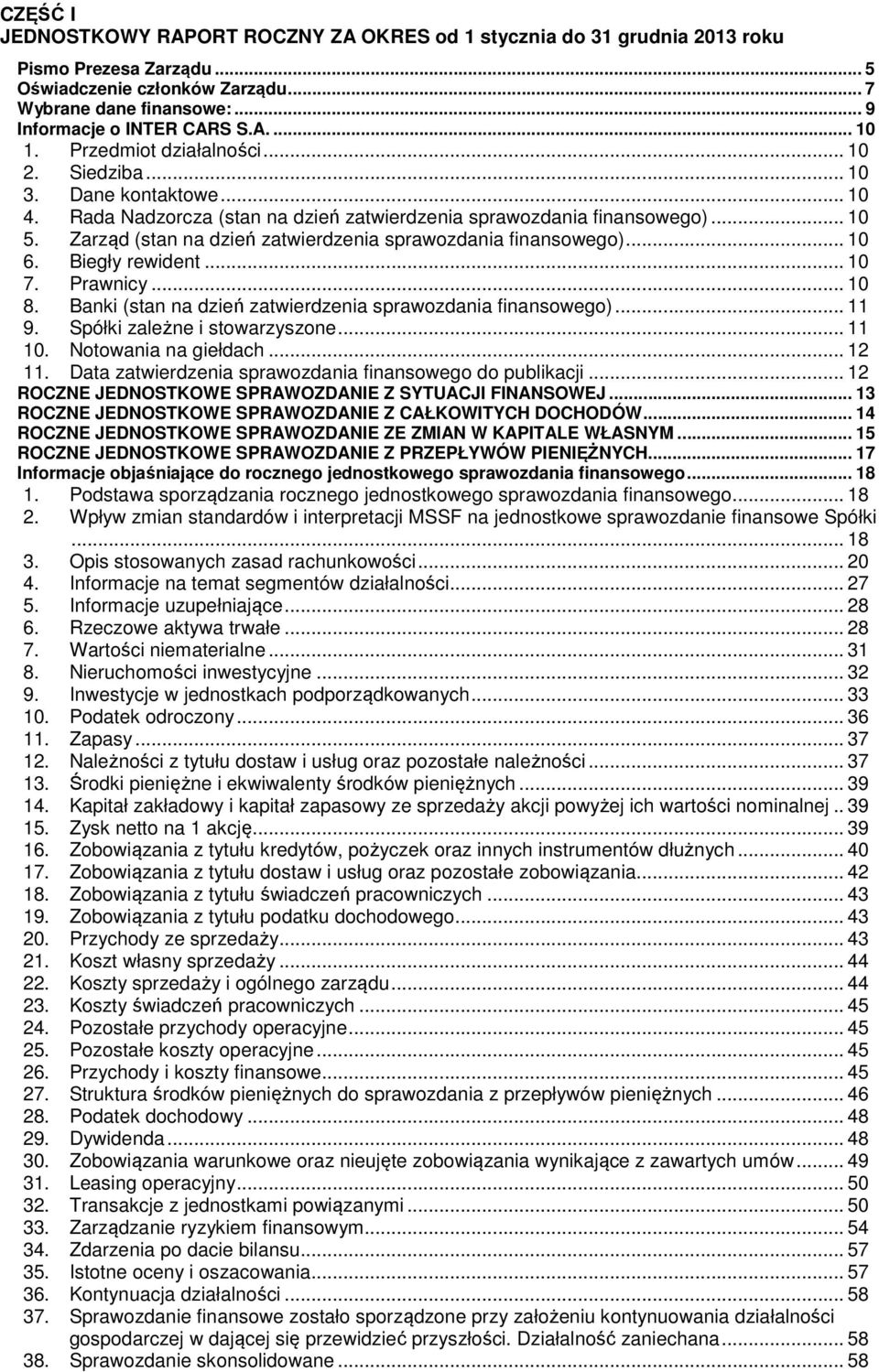 Zarząd (stan na dzień zatwierdzenia sprawozdania finansowego)... 10 6. Biegły rewident... 10 7. Prawnicy... 10 8. Banki (stan na dzień zatwierdzenia sprawozdania finansowego)... 11 9.