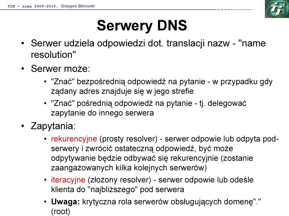 pośrednią odpowiedź na pytanie - tj.