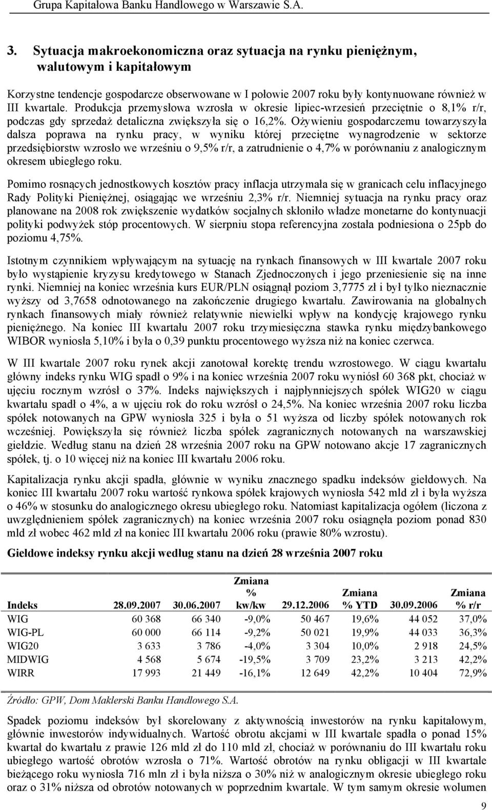 Ożywieniu gospodarczemu towarzyszyła dalsza poprawa na rynku pracy, w wyniku której przeciętne wynagrodzenie w sektorze przedsiębiorstw wzrosło we wrześniu o 9,5% r/r, a zatrudnienie o 4,7% w