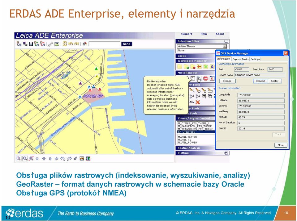 format danych rastrowych w schemacie bazy Oracle Obsługa GPS