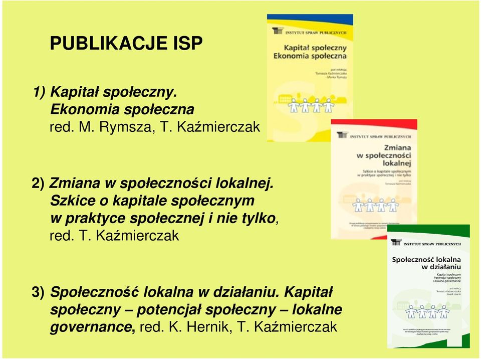 Szkice o kapitale społecznym w praktyce społecznej i nie tylko, red. T.