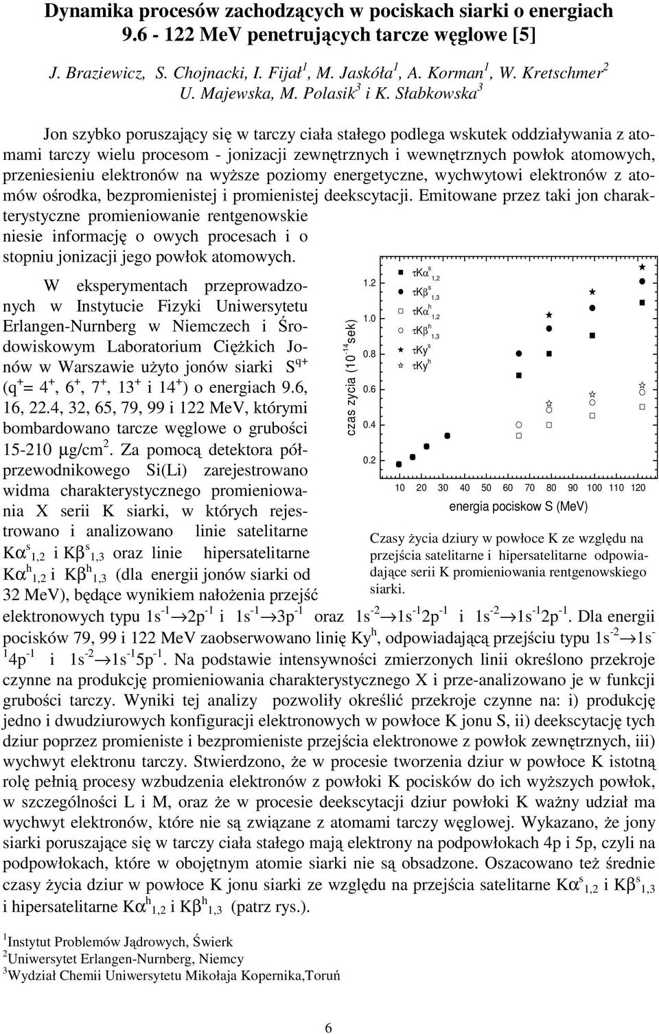 Słabkowska 3 Jon szybko poruszaj cy si w tarczy ciała stałego podlega wskutek oddziaływania z atomami tarczy wielu procesom - jonizacji zewn trznych i wewn trznych powłok atomowych, przeniesieniu