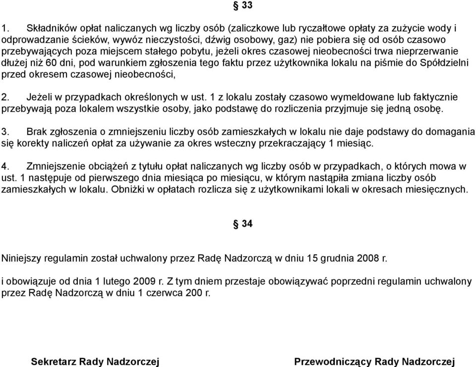 Spółdzielni przed okresem czasowej nieobecności, 2. Jeżeli w przypadkach określonych w ust.