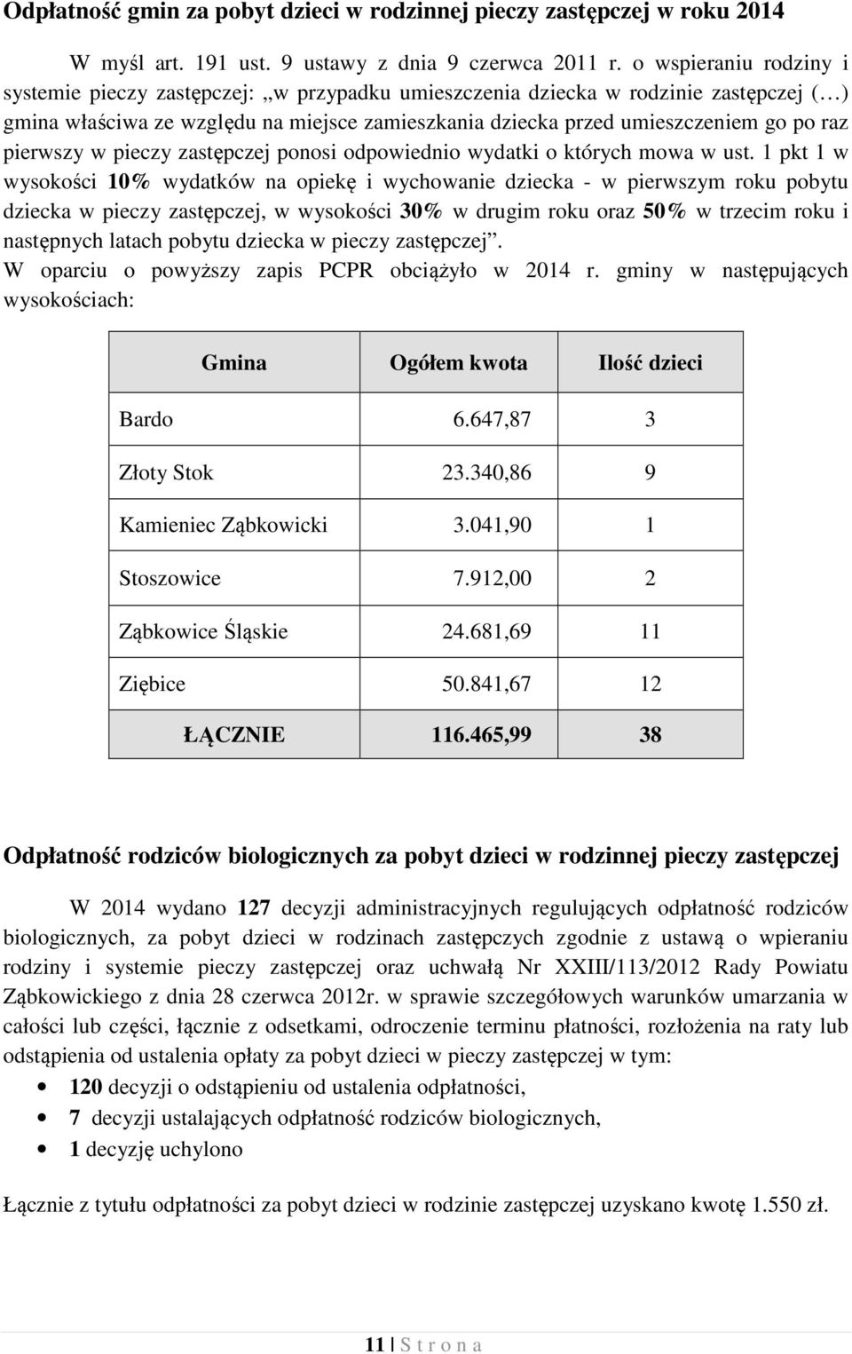 pierwszy w pieczy zastępczej ponosi odpowiednio wydatki o których mowa w ust.