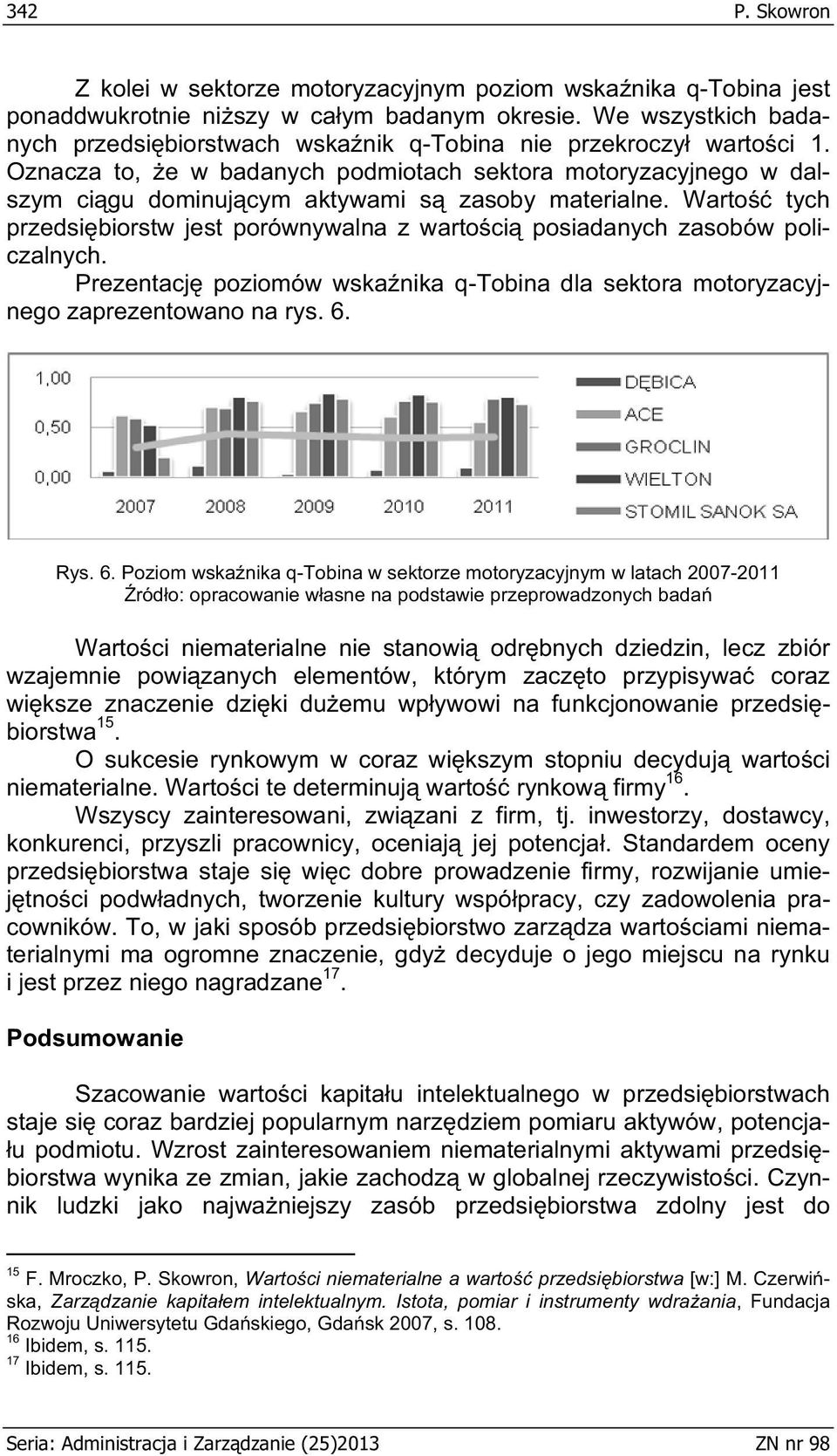 Oznacza to, e w badanych podmiotach sektora motoryzacyjnego w dalszym ci gu dominuj cym aktywami s zasoby materialne.