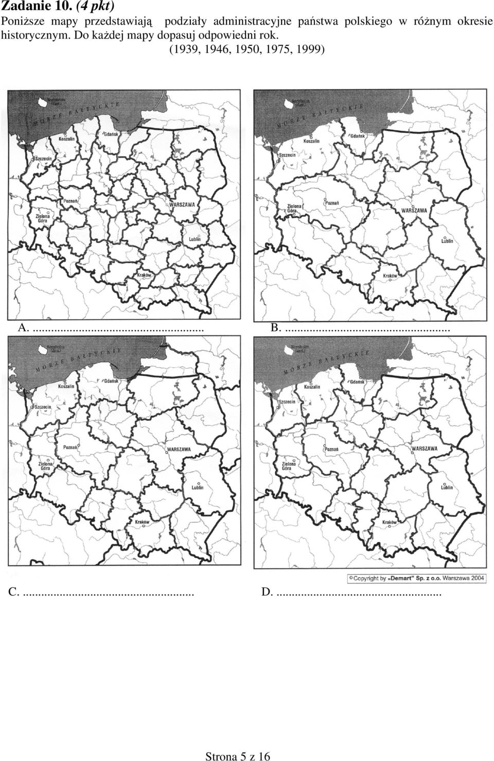 administracyjne państwa polskiego w różnym okresie