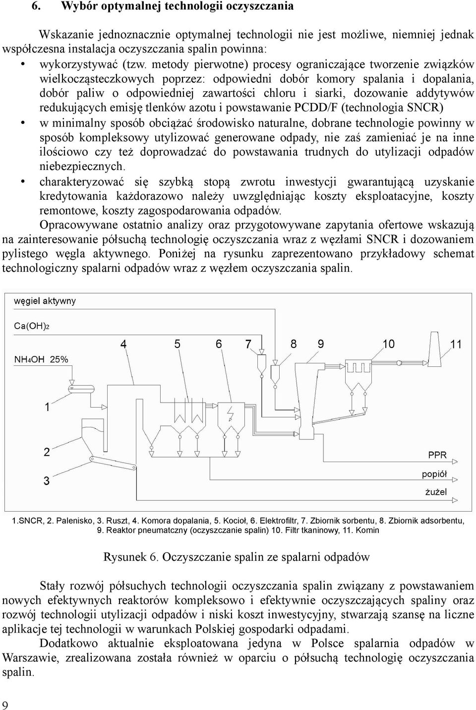 addytywów redukujących emisję tlenków azotu i powstawanie PCDD/F (technologia SNCR) w minimalny sposób obciążać środowisko naturalne, dobrane technologie powinny w sposób kompleksowy utylizować