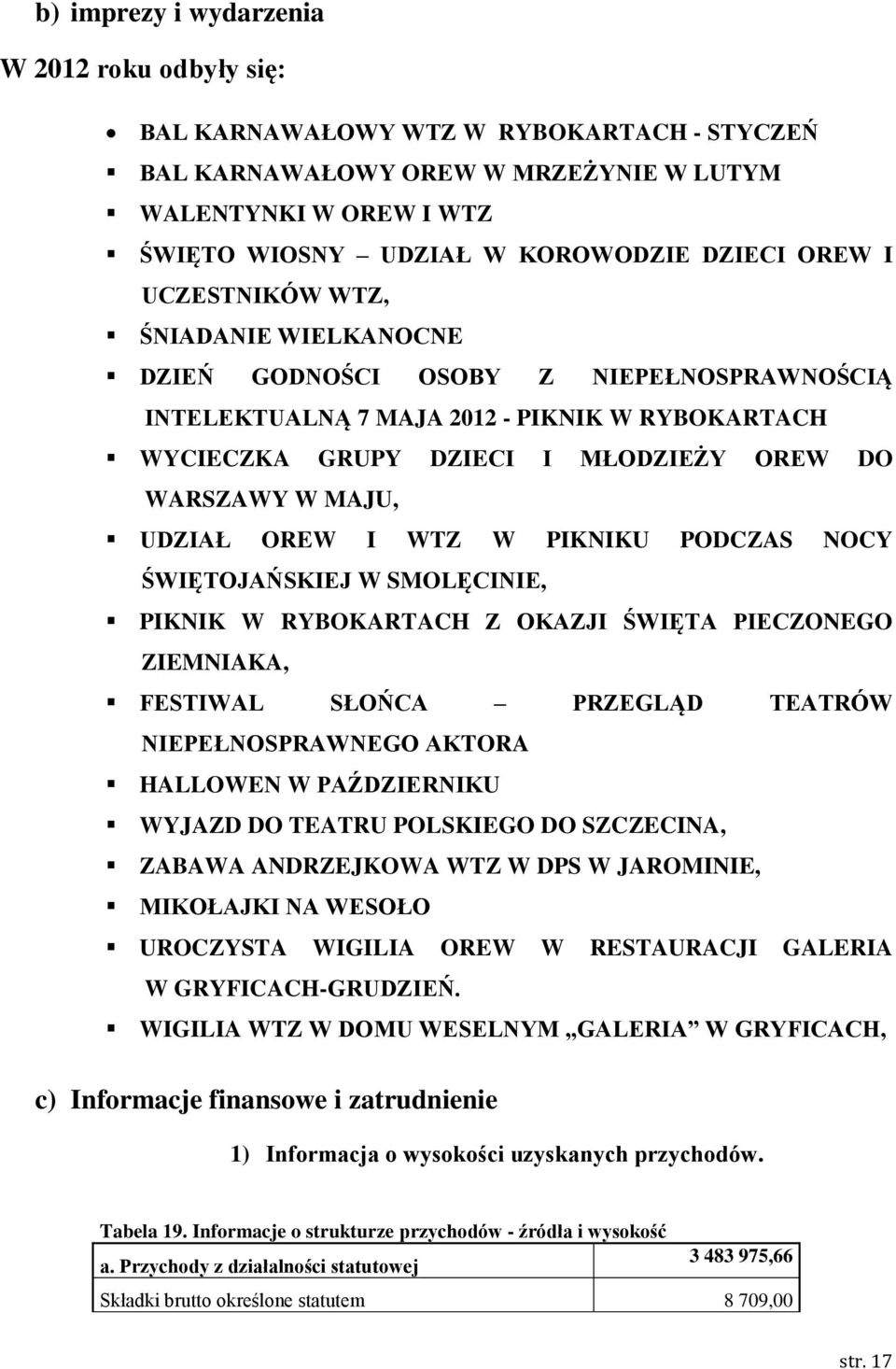 UDZIAŁ OREW I WTZ W PIKNIKU PODCZAS NOCY ŚWIĘTOJAŃSKIEJ W SMOLĘCINIE, PIKNIK W RYBOKARTACH Z OKAZJI ŚWIĘTA PIECZONEGO ZIEMNIAKA, FESTIWAL SŁOŃCA PRZEGLĄD TEATRÓW NIEPEŁNOSPRAWNEGO AKTORA HALLOWEN W