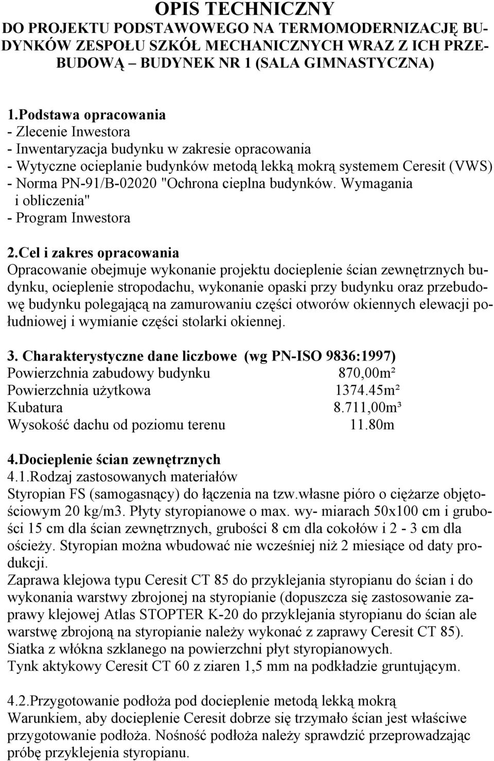 cieplna budynków. Wymagania i obliczenia" - Program Inwestora 2.