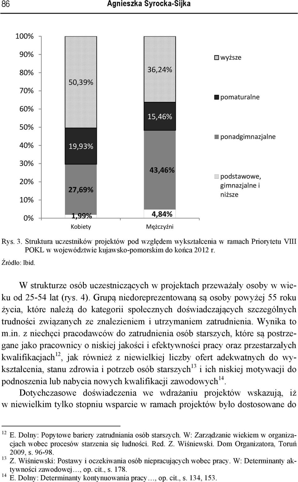 W strukturze osób uczestniczących w projektach przeważały osoby w wieku od 25-54 lat (rys. 4).