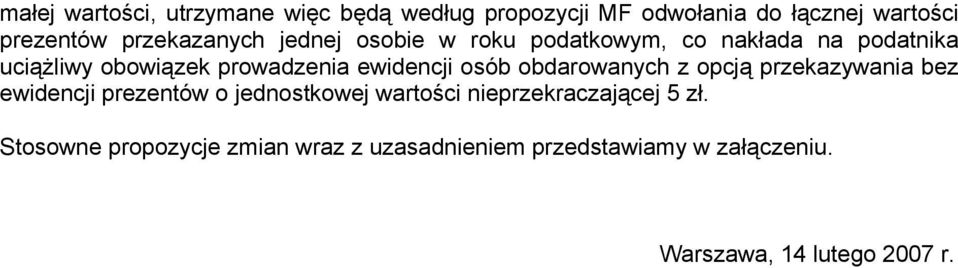 ewidencji osób obdarowanych z opcją przekazywania bez ewidencji prezentów o jednostkowej wartości