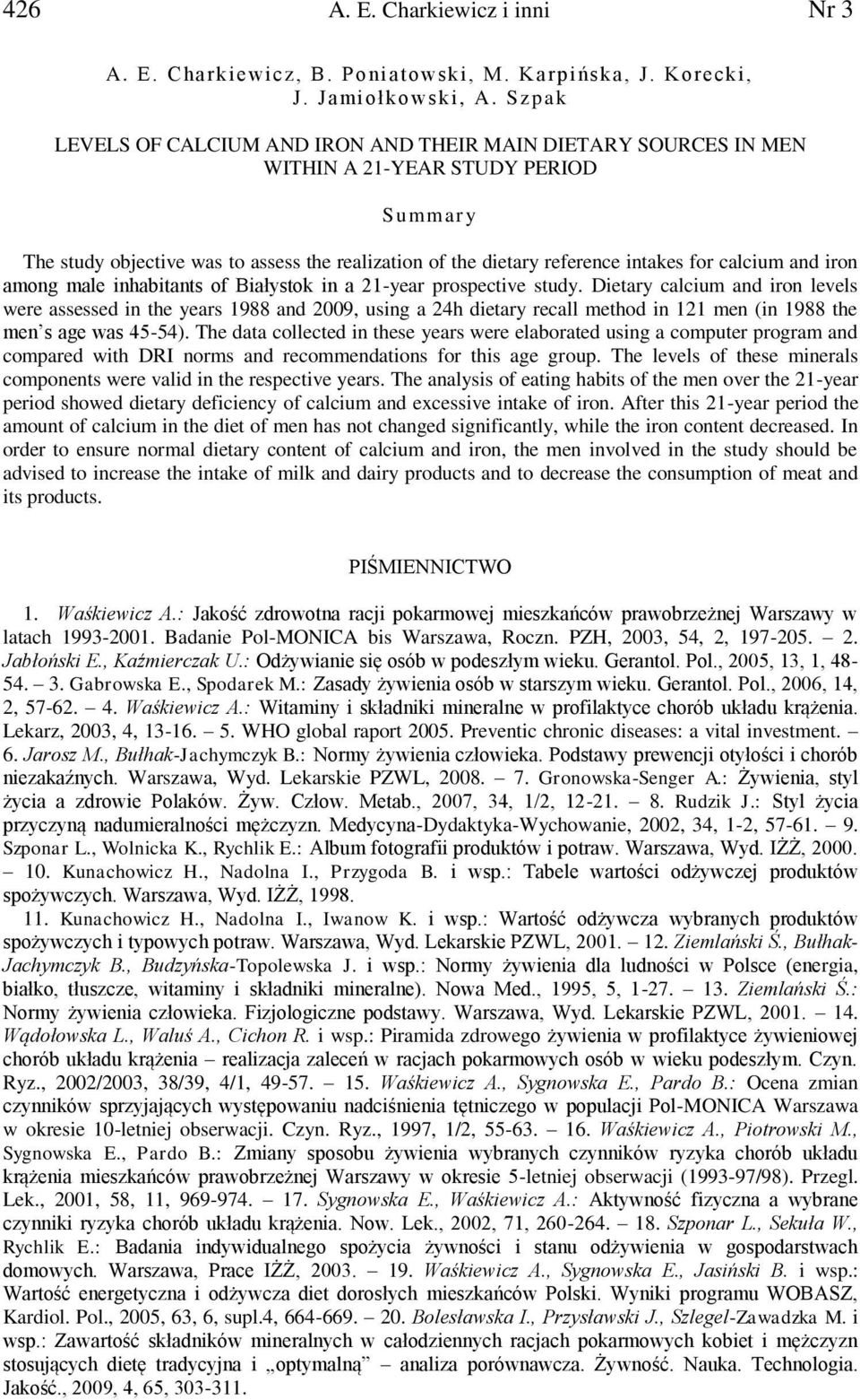 calcium and iron among male inhabitants of Białystok in a 21-year prospective study.