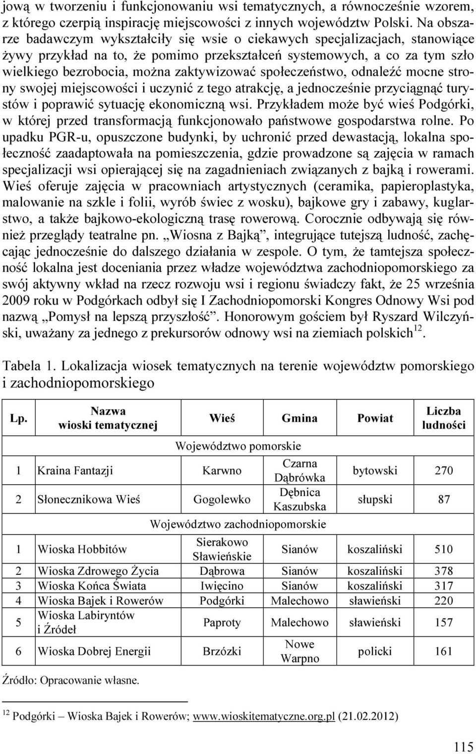 społeczeństwo, odnaleźć mocne strony swojej miejscowości i uczynić z tego atrakcję, a jednocześnie przyciągnąć turystów i poprawić sytuację ekonomiczną wsi.