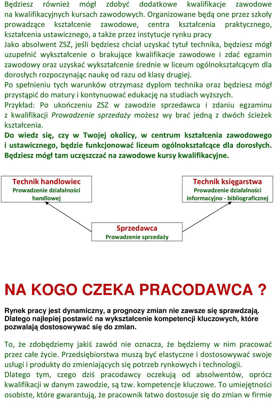 chciał uzyskać tytuł technika, będziesz mógł uzupełnić wykształcenie o brakujące kwalifikacje zawodowe i zdać egzamin zawodowy oraz uzyskać wykształcenie średnie w liceum ogólnokształcącym dla