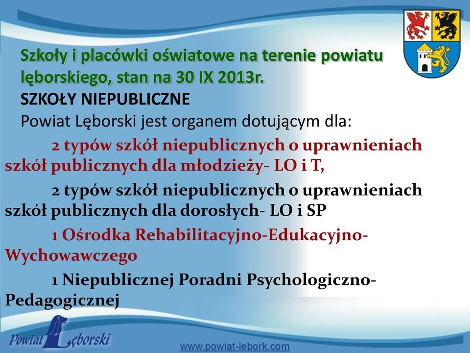 uprawnieniach szkół publicznych dla młodzieży- LO i T, 2 typów szkół niepublicznych o uprawnieniach szkół