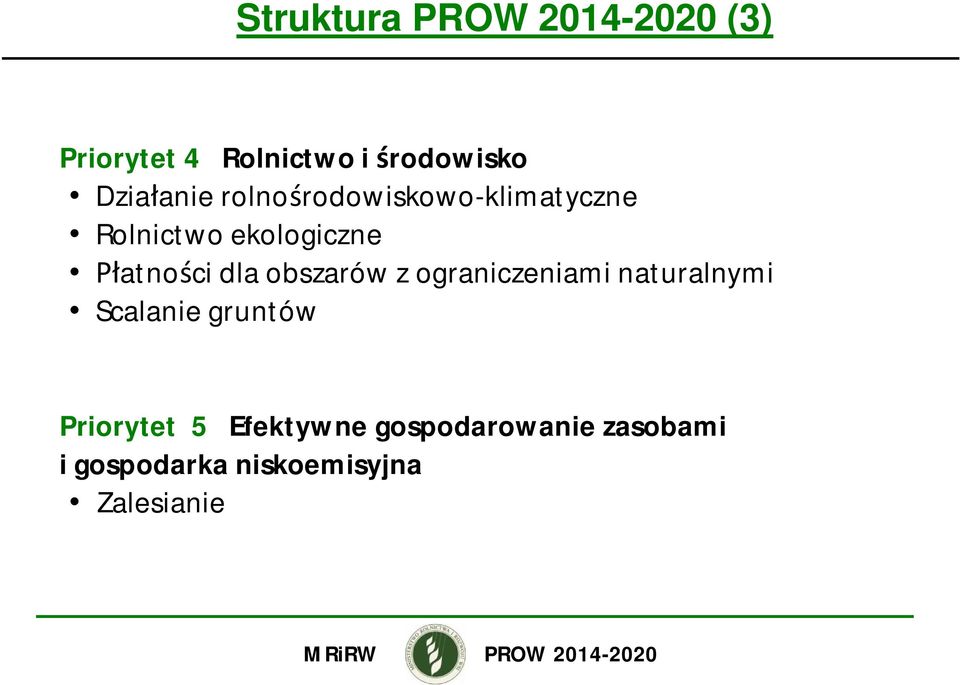 obszarów z ograniczeniami naturalnymi Scalanie gruntów Priorytet