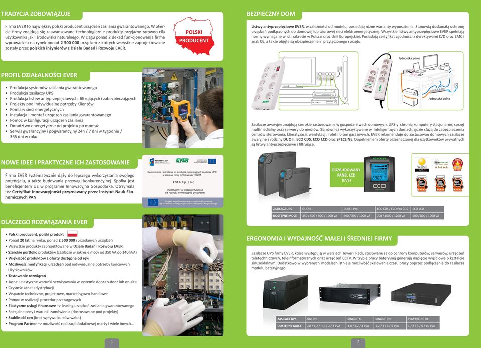 W ciągu ponad 2 dekad funkcjonowania firma wprowadziła na rynek ponad 2 500 000 urządzeń z których wszystkie zaprojektowane zostały przez polskich inżynierów z Działu Badań i Rozwoju EVER.