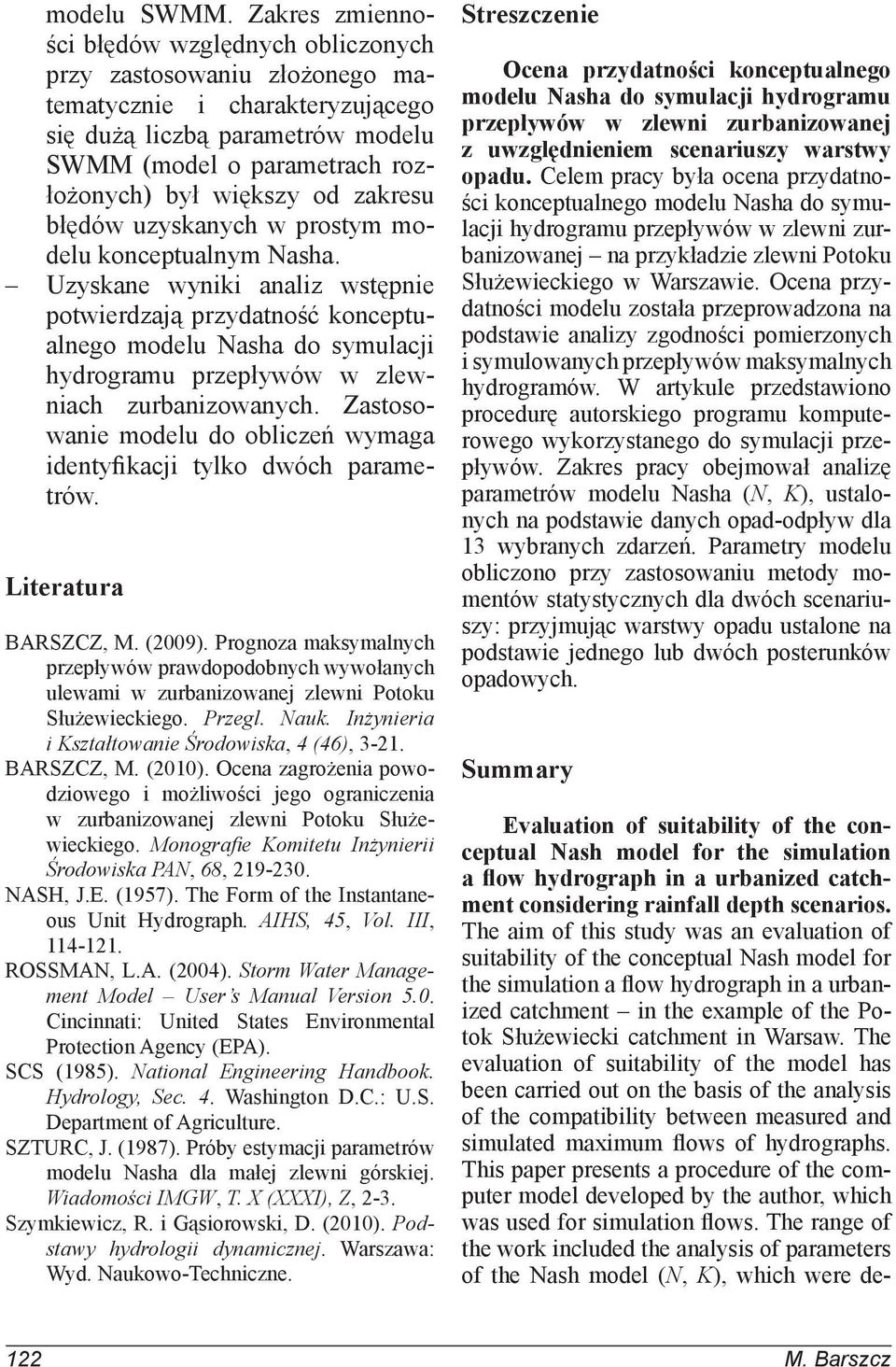 zakresu błędów uzyskanych w prostym modelu konceptualnym Nasha.