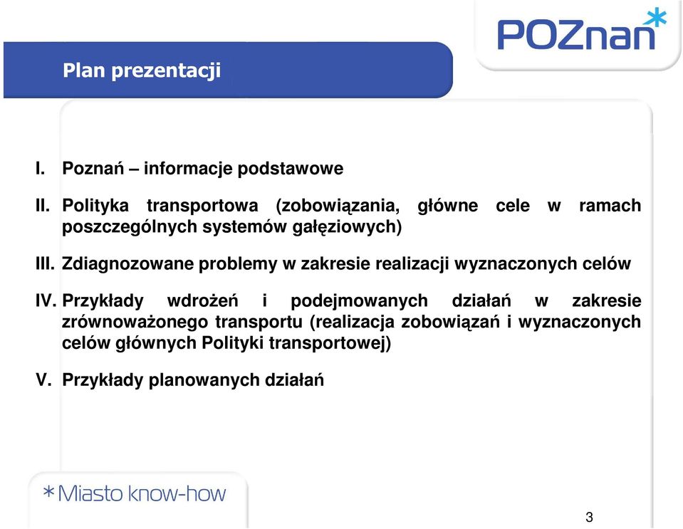 Zdiagnozowane problemy w zakresie realizacji wyznaczonych celów IV.