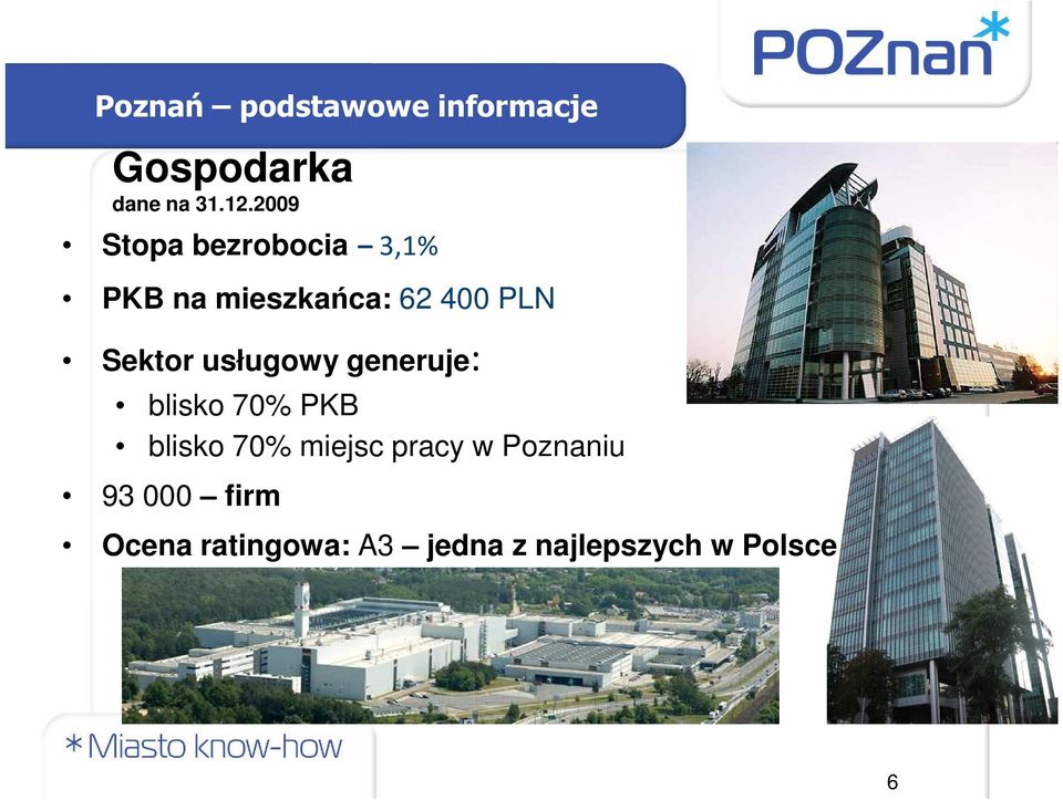 Sektor usługowy generuje: blisko 70% PKB blisko 70% miejsc