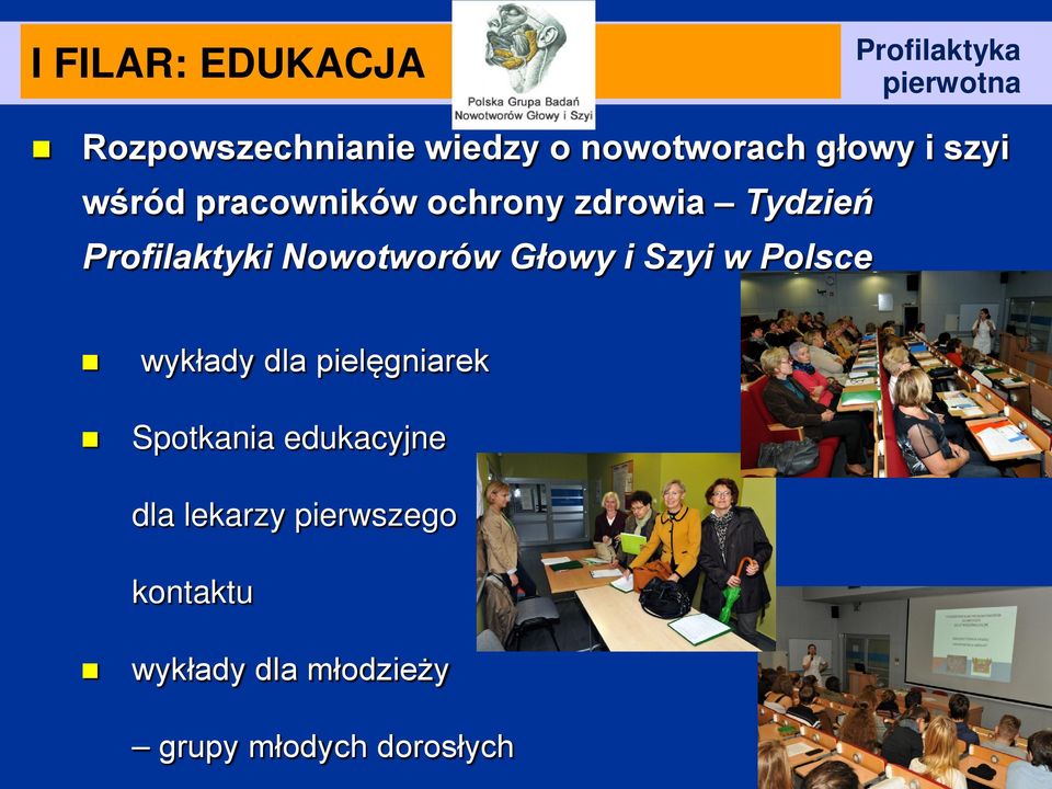 Głowy i Szyi w Polsce wykłady dla pielęgniarek Spotkania edukacyjne