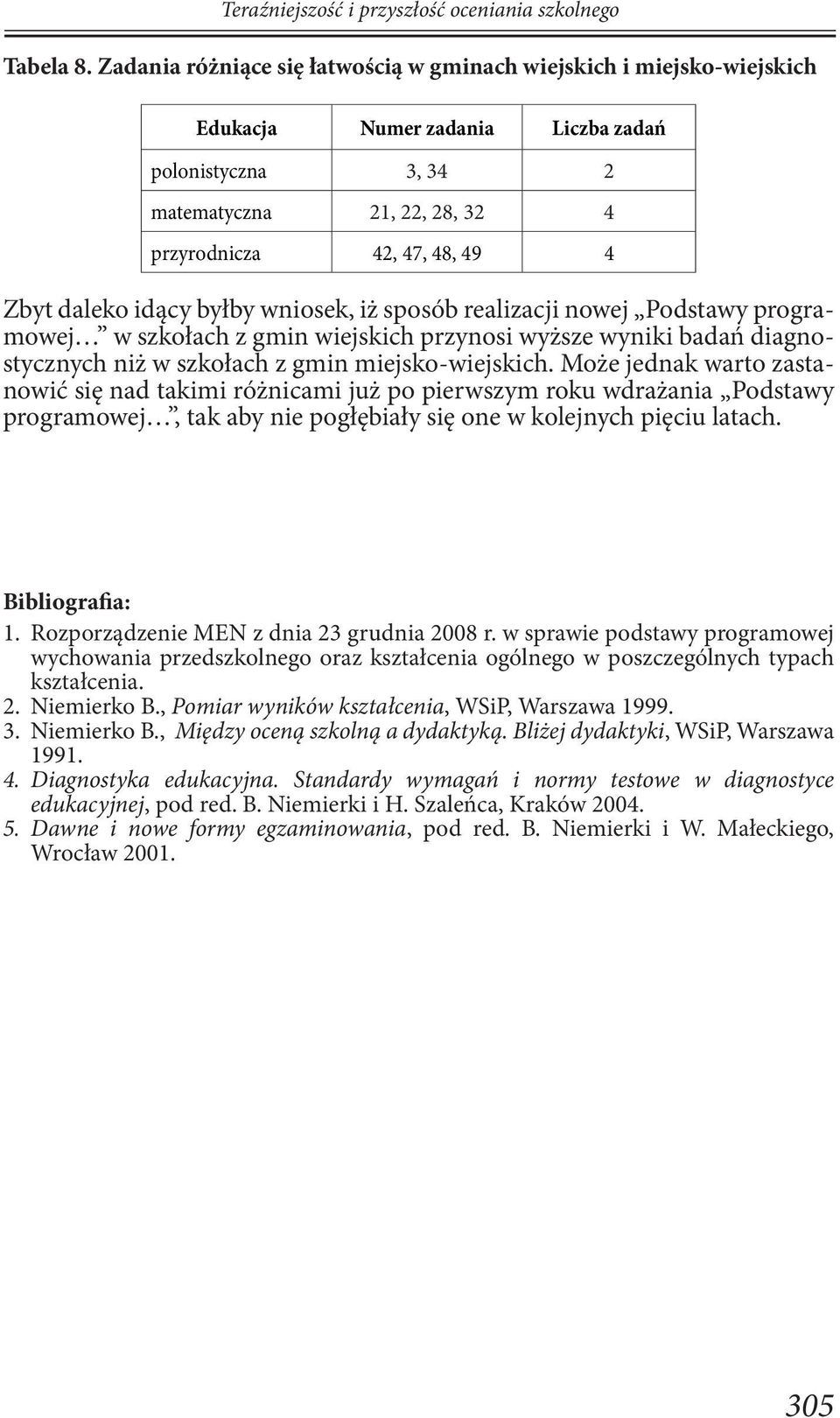 daleko idący byłby wniosek, iż sposób realizacji nowej Podstawy programowej w szkołach z gmin wiejskich przynosi wyższe wyniki badań diagnostycznych niż w szkołach z gmin miejsko-wiejskich.