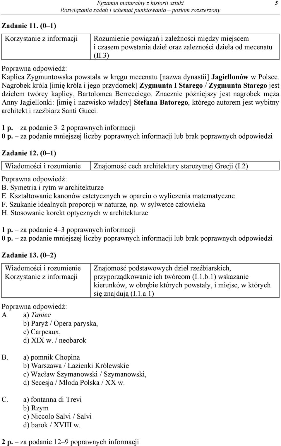 Nagrobek króla [imię króla i jego przydomek] Zygmunta I Starego / Zygmunta Starego jest dziełem twórcy kaplicy, Bartolomea Berrecciego.