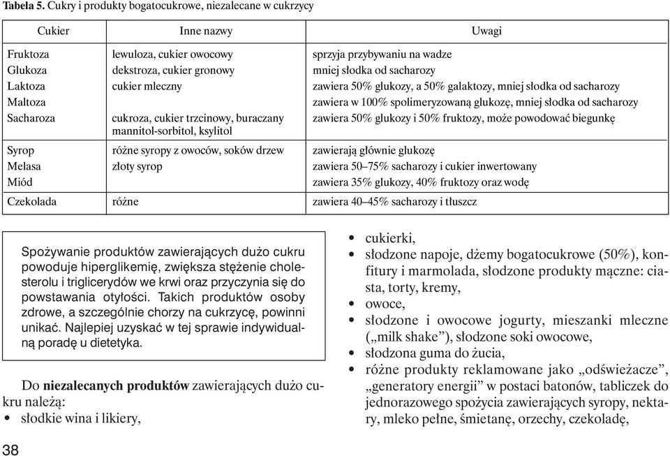 sacharozy Laktoza cukier mleczny zawiera 50% glukozy, a 50% galaktozy, mniej s odka od sacharozy Maltoza zawiera w 100% spolimeryzowanà glukoz, mniej s odka od sacharozy Sacharoza cukroza, cukier