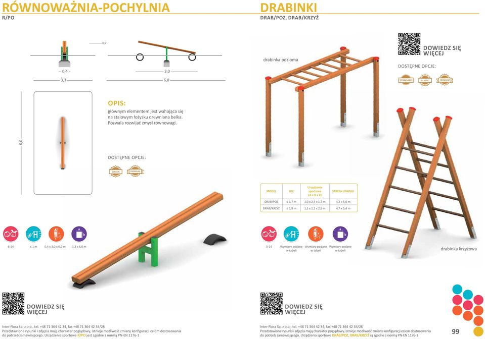 6,0 CLASSIC PREMIUM MODEL HIC Urądenie sportowe (A B C) STREFA UPADKU DRAB/POZ 1,7 m 1,0 2,4 1,7 m 4,2 5,6 m DRAB/KRZYŻ 1,9 m 1,1 2,1 2,6 m 4,7 5,4 m