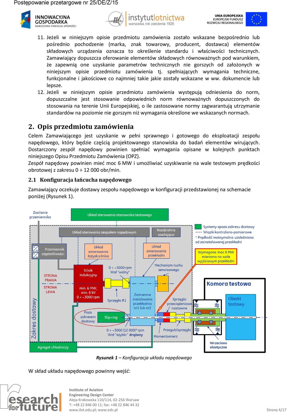 Zamawiający dopuszcza oferowanie elementów składowych równoważnych pod warunkiem, że zapewnią one uzyskanie parametrów technicznych nie gorszych od założonych w niniejszym opisie przedmiotu