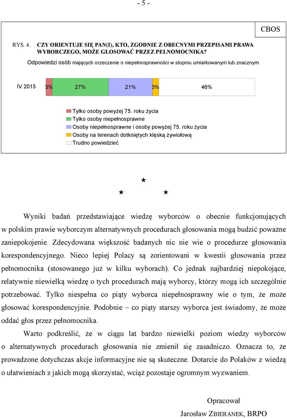 roku życia Osoby na terenach dotkniętych klęską żywiołową Wyniki badań przedstawiające wiedzę wyborców o obecnie funkcjonujących w polskim prawie wyborczym alternatywnych procedurach głosowania mogą