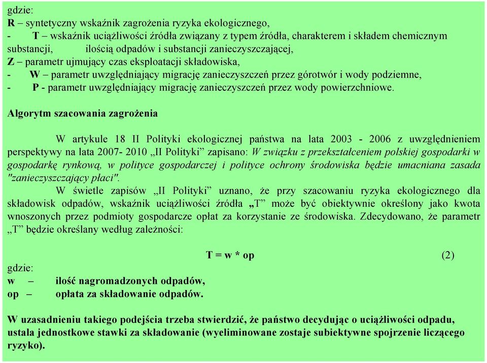 zanieczyszczeń przez wody powierzchniowe.