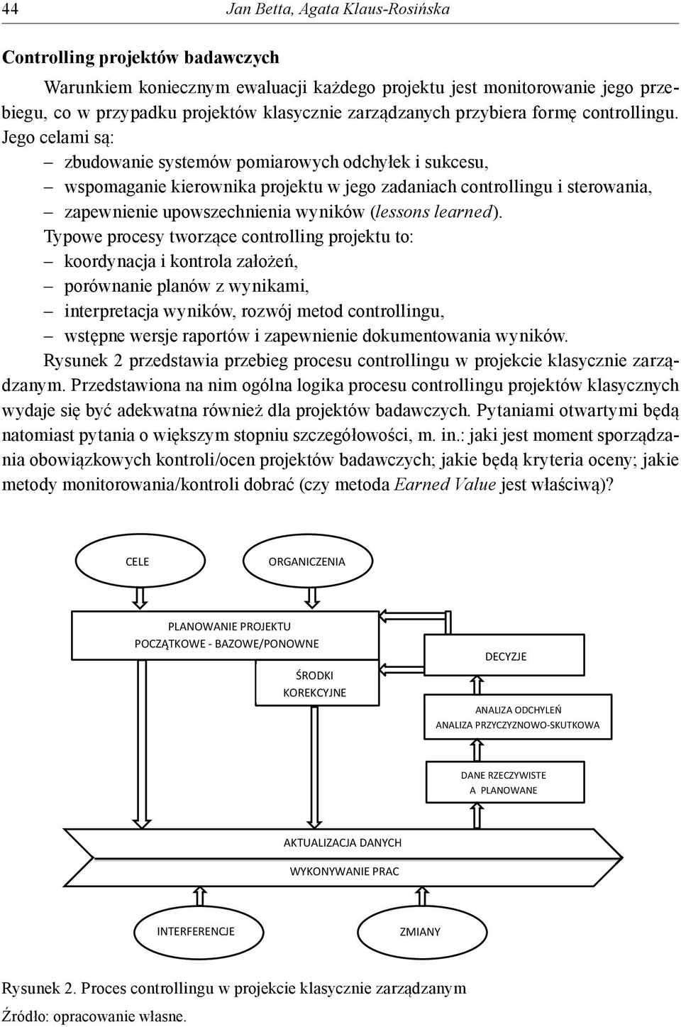 Jego celami są: zbudowanie systemów pomiarowych odchyłek i sukcesu, wspomaganie kierownika w jego zadaniach controllingu i sterowania, zapewnienie upowszechnienia wyników (lessons learned).