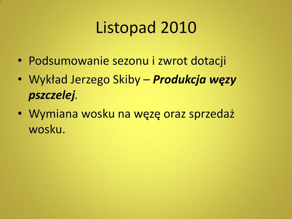 Skiby Produkcja węzy pszczelej.