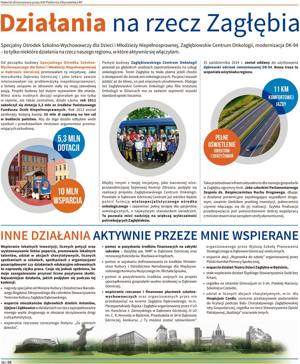 Jako mieszkanka Dąbrowy Górniczej i jako lekarz zawsze interesowałam się problematyką niepełnosprawności, a tematy związane ze zdrowiem stały się moją zawodową pasją.