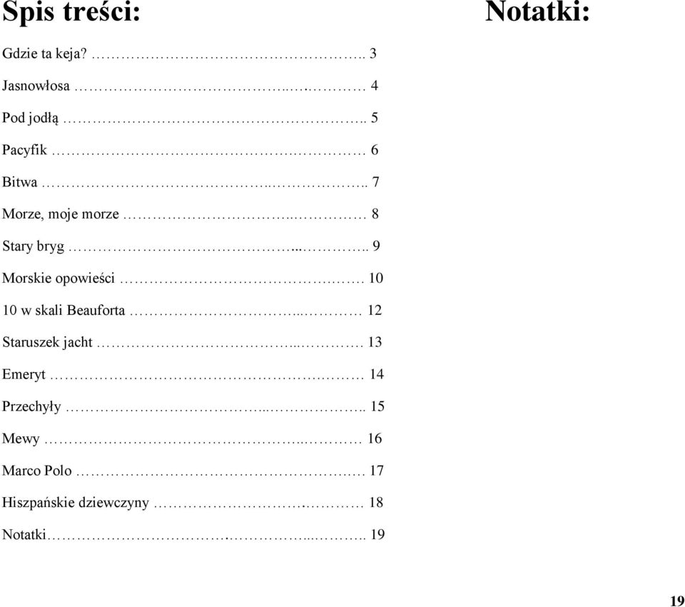 .... 9 Morskie opowieści.. 10 10 w skali Beauforta... 12 Staruszek jacht.